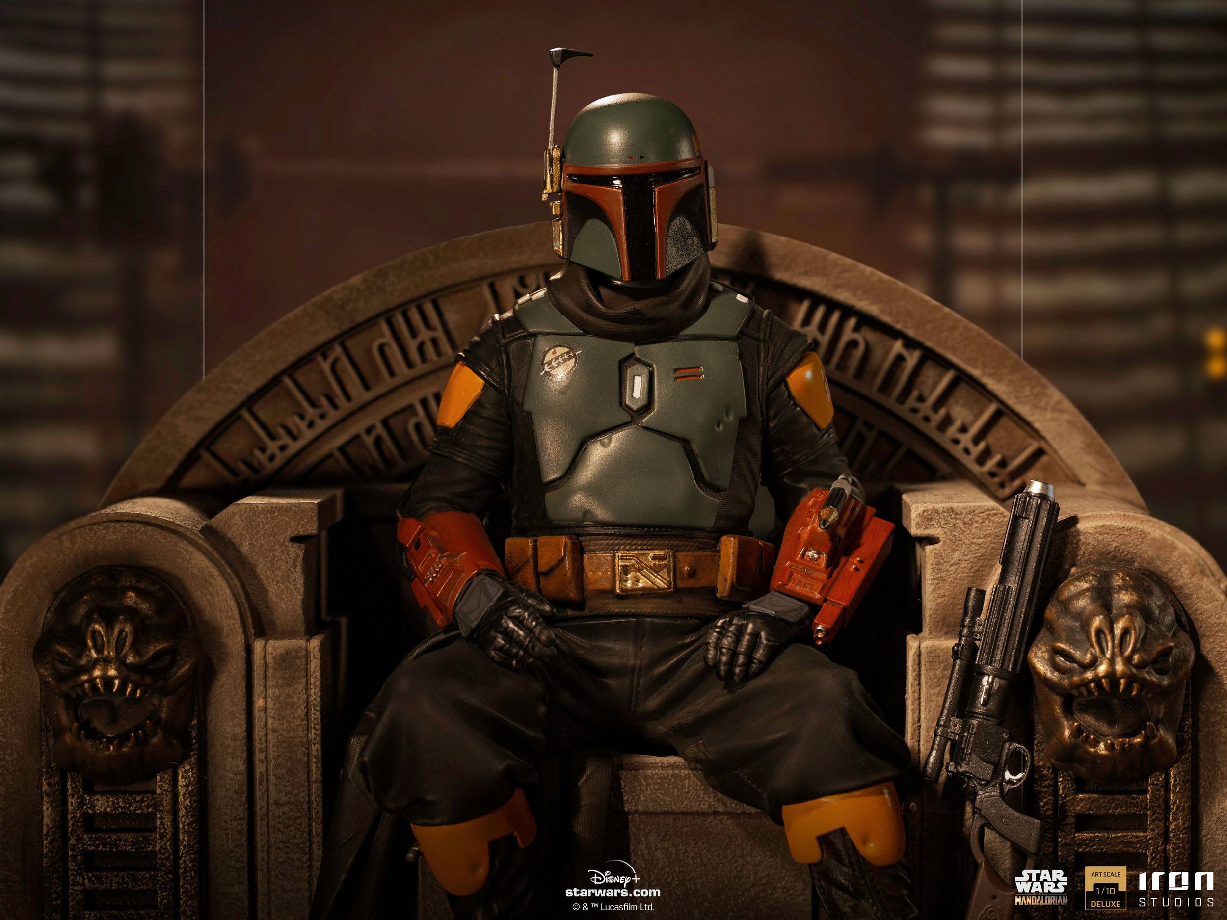 Star Wars The Mandalorian Deluxe Art Scale Statue 1/10 Boba Fett on Throne 18 cm LUCSWR45621-10 609963128099