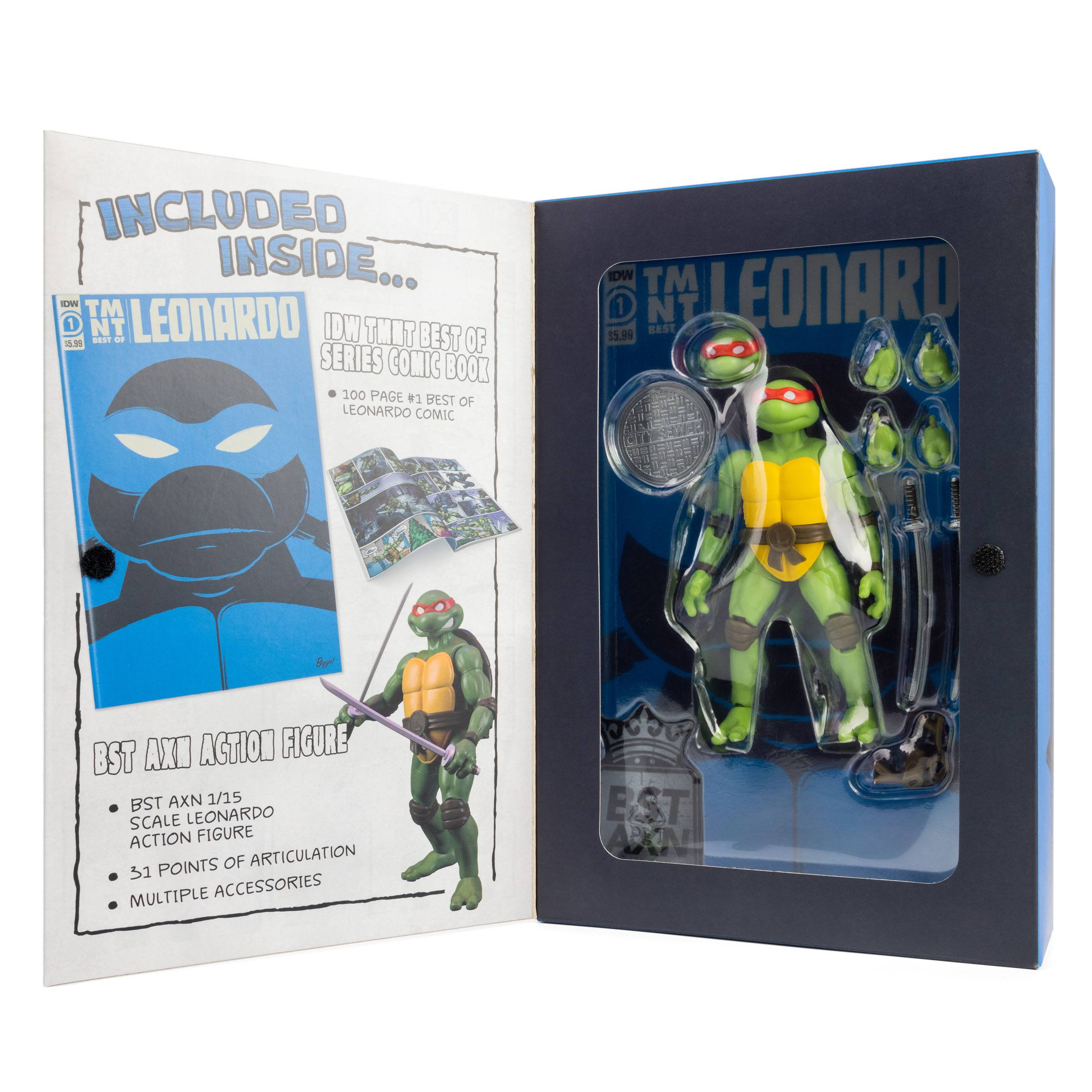 Teenage Mutant Ninja Turtles BST AXN x IDW Actionfigur & Comic Leonardo Exclusive 13 cm TLSBATMNTLEOCOM01 850018355810